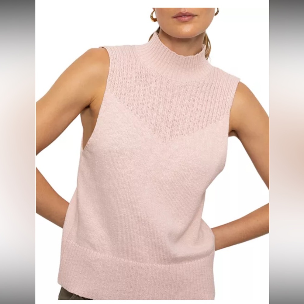 Sanctuary Rib Detail Mock Neck Tank in Rosewood NWOT